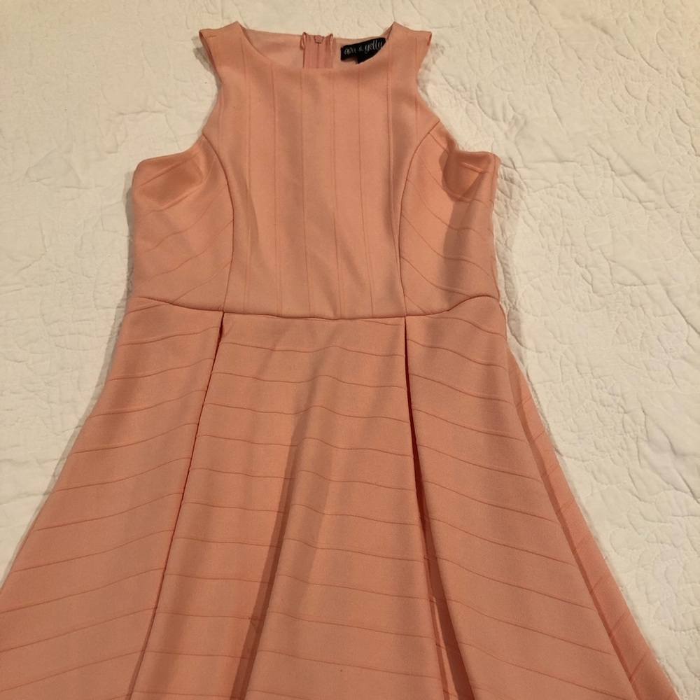 Girls Ava and Yelly Peach Dress